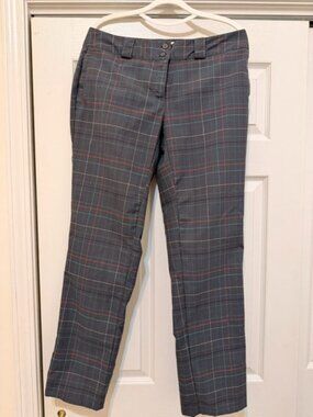 slazenger plaid golf pants black multi color windowpane size 6